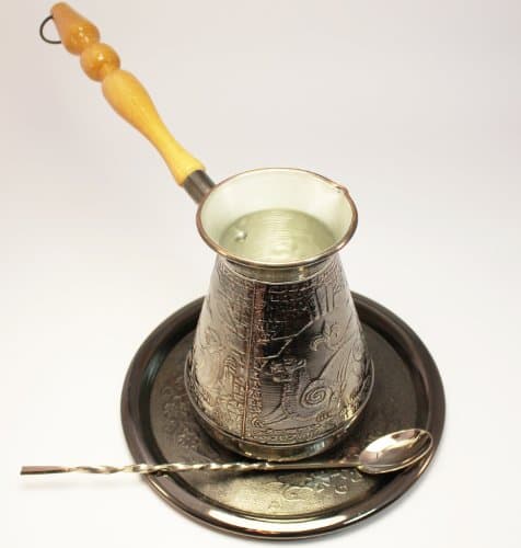 Turkish Coffee Pot Set "Leopard" Volume 20 Oz - 600 ML (Ibrik, Briki, Cezve, Turka)