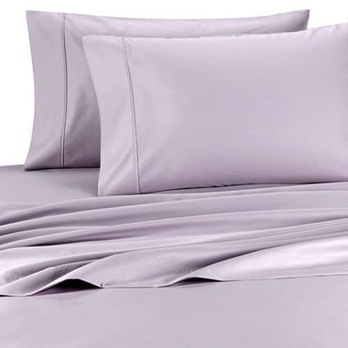 Deluxe and Super Soft Brushed Microfiber Attached Waterbed Sheet Set with Pole Attachment, 4 Piece California King Size, Lilac