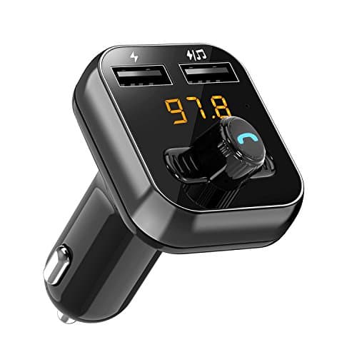 Bluetooth FM Transmitter Wireless Digital Radio In-car Transmitter Receiver Car Adapter MP3 Player Supports TF/SD Card and Dual USB Car Charge Hands-free Calling for iPhone Samsung etc