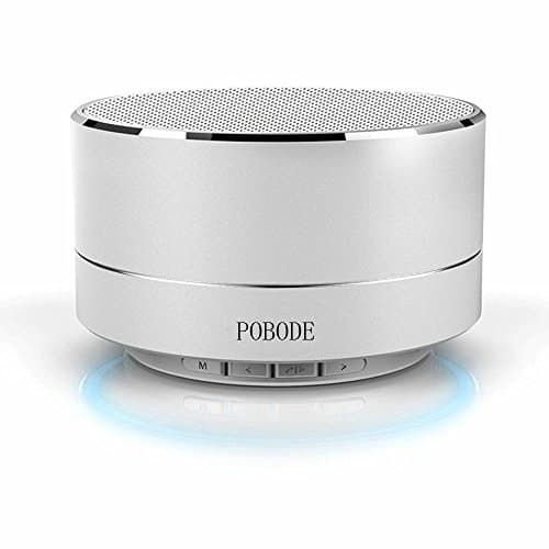 Pobode Wireless Stereo Portable Bluetooth Speakers with Handsfree- Super Mini Metal Wireless Speaker System For iPhone, Car, TV, Outdoors Function, USB and TF Card Port, Durable & Compact(White)
