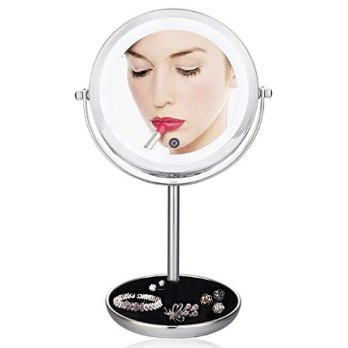 5X LED Lights Makeup Mirror Desktop Double Side Mirror Magnification New Style 7 Inches Bathroom Cosmetic Mirror