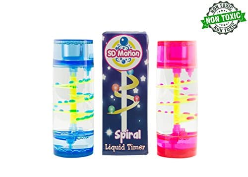 SD Motion - Spiral Liquid Bubbler Timer (Single Unit), Novelty &amp; Fun Fidget Toy, Calm &amp; Relaxing || Suitable for Autism Sensory Toys, ADHD, Anxiety (Red)