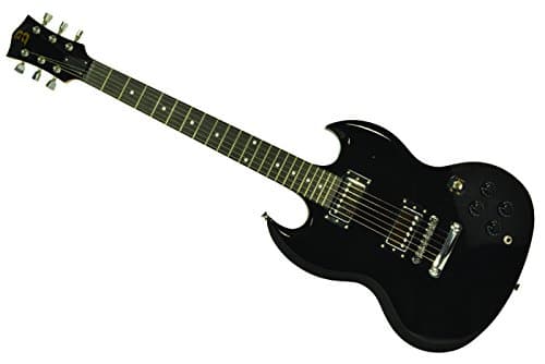 Electric Guitar 6 String SG Style Black by Bryce