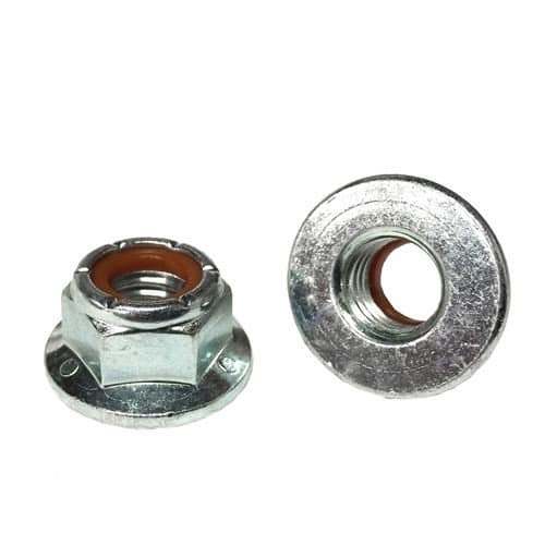 (35) 1/4-20 Hex Flange Nylon Insert Lock Nuts Grade 5 Zinc Clear