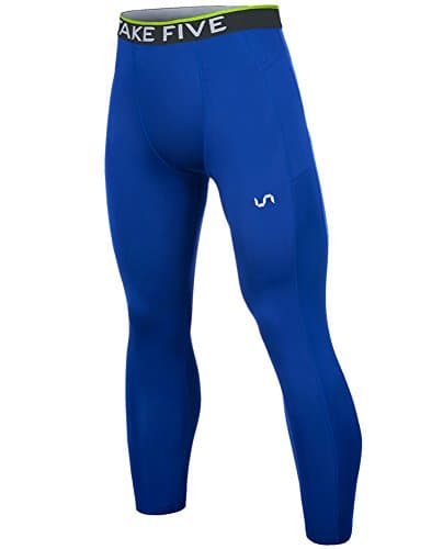 Men’s Side Pockets Cool Dry Tights UV Protection Compression Baselayer Cycling Yoga Leggings