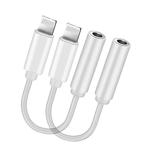 Lightning to 3.5 mm Headphone Jack Adapter, Lightning Interface Earphone Aux Audio Cable, Headphone Jack Adapter Connector For iPhone 7/7 Plus(2 Pack)