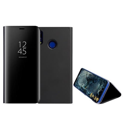 Custodia® Mirror Plating Clear View Stand Function Flip Case for vivo NEX S/vivo NEX A (Black)