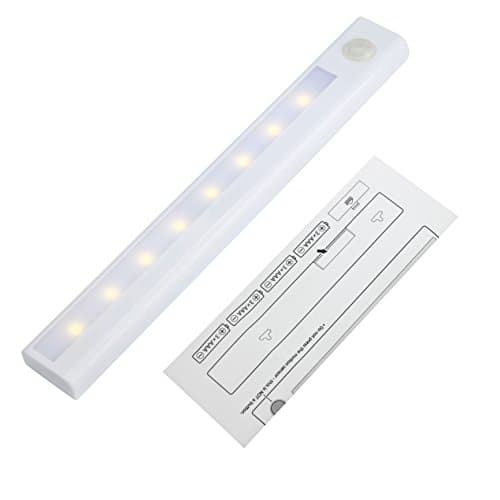 LUXONIC Motion Sensor Light Sensor LED Light Stick-on Anywhere Portable Wireless 8-LED Battery Operated for Closet Attics Hallway Washroom(1 pack, warm white)