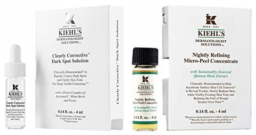 Kiehls Clearly Corrective Dark Spot Solution & Nightly Refining Concentrate Travel Size, Set of 2, 4ml Each