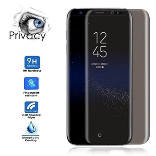 Galaxy S8 Plus Screen Protector,iMoreGro Privacy Anti-Spy [9H Hardness] [Full Coverage] [3D Touch] [Bubble-Free] [Case Friendly] Tempered Glass Screen Protector For Samsung Galaxy S8+ (6.2 inch)