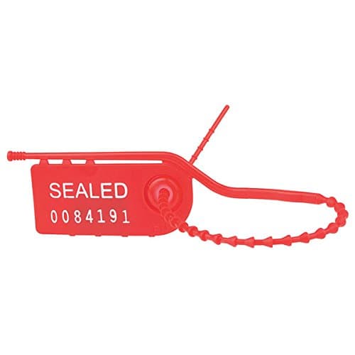 Pull Tight Seal, 8 In, HDPE, Red, PK100
