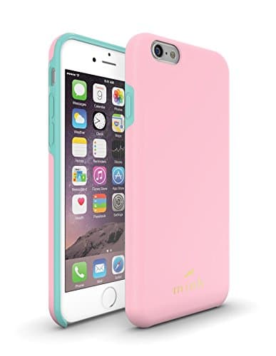iPhone 6 Protective Phone Case from Mink - Madison Series - Soft-Touch Coating. Detachable Hard Rubber Inner Liner - Slim, Sturdy, Lightweight and Beautiful - Pink and Tiffany Blue