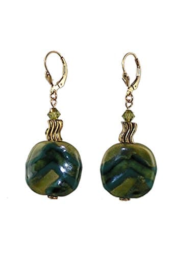 Green Earrings - Kazuri Earrings