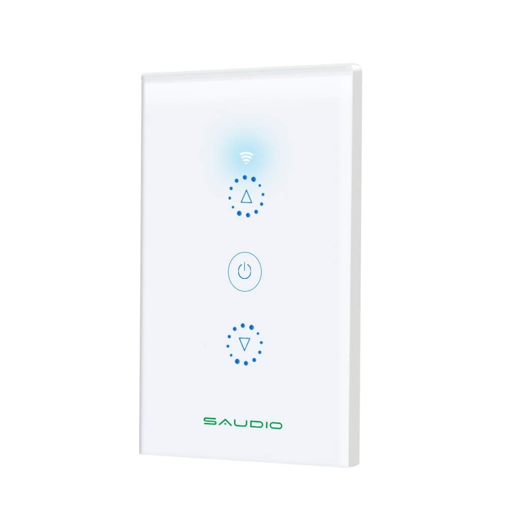 Smart Light Switch, SAUDIO Smart Dimmer Switch for Dimmable LED/Halogen/Incandescent Bulbs, Compatible with Alexa, Google Assistant/IFTTT, Remote Control, Single-Pole, Neutral Wire Required(1 Pack)