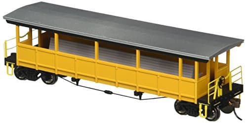 Painted Unlettered - Yellow And Silver Open Sided Excursion Car With Seats. Ho Scale