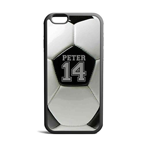 CodeiCases Compatible/Replacement Case Cover with Soccer Design and Custom Name and Number for iPhone 5/5s Black