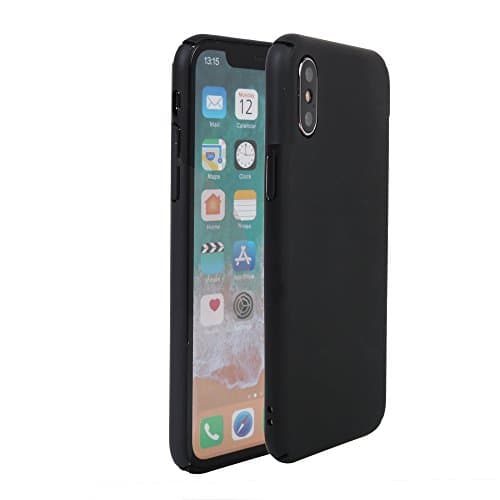Iphone X Case Appswer Thin Fit Case Non Slip Matte Surface Hard Phone Case Scrub Simple Solid Color for Apple iPhone X,Black