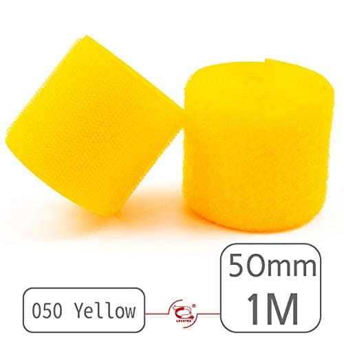 50mm(2") Width 1 Pair Meter Sew-On Hook&Loop Fastener Tape for 12 Colors (#050 Yellow)
