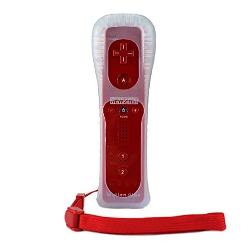 Eeoo New Remote and Nunchuck Controller Built-in Motion Plus Sensor For Wii Game RED