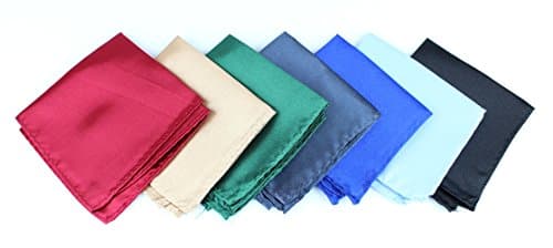 Set of 7 Men's Solid Color Pocket Squares - Microfiber Bright Colorful Handkerchiefs