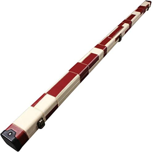 LPC Handmade 1 Piece Slimline Red/White Patchwork Snooker Cue Case With Single Slot