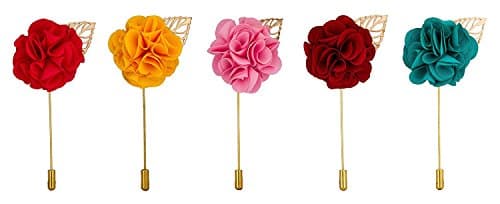 COCO CHANEL Men's Flower Lapel Pins (Multicolour)