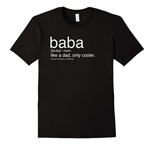 Mens Baba Definition Tshirt | Gift for Baba Funny Medium Black