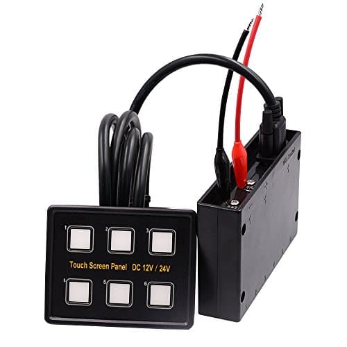 SixDu 12V/24V 6 Gang LED Switch Panel Slim Touch Control Panel Box for Car Marine Boat