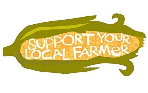 Bumpersticker Support Your Local Farmer Corn diecut decal