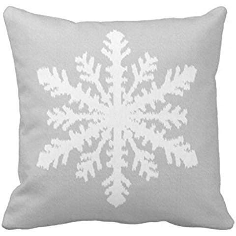 Ikat Snowflake Silver Grey And White Throw Pillow Case