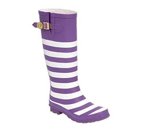 Purple and White Rainboots
