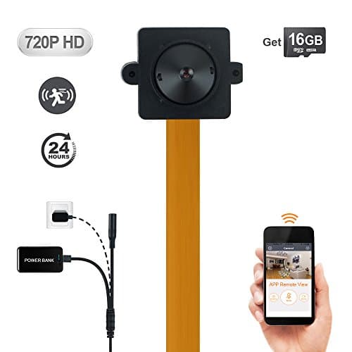 720P HD Mini Wifi Hidden Camera Support Smartphone Remote View and 24/7 Full Time Video Recording 16GB Memory Card Built-in
