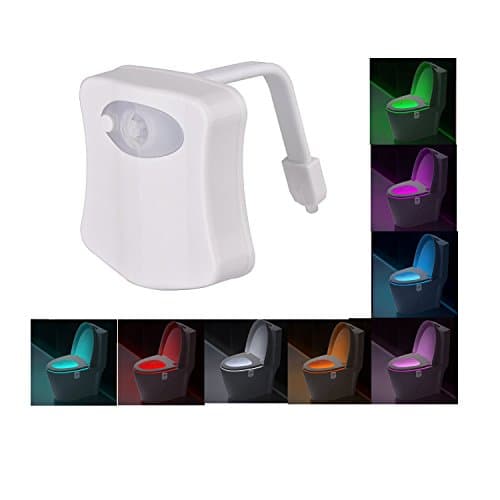 Squaad motion activated toilet bowl light with led sensor, human body motion sensing toilet night light with 8 colors