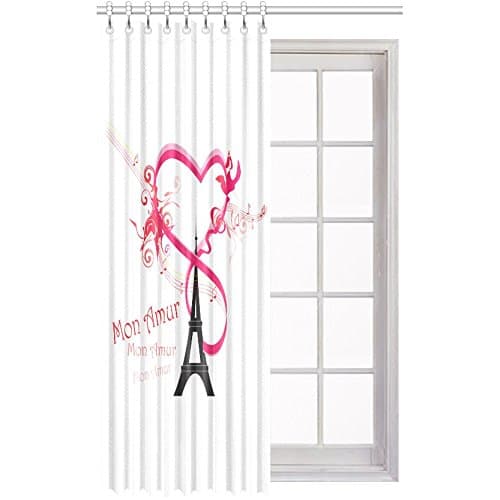 Music Note Eiffel Tower Blackout Window Curtain/Panel 52" W X 84" L (One Panel)