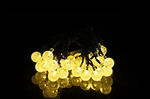 Pantan Solar Globe String Lights, 19.68ft 30 LED Bubble Beads, Best Decorative Light Strings for Shrubs , Parasols, Doorways, Patio, Home, Bistro, Backyard, Garden etc. (Warm White)
