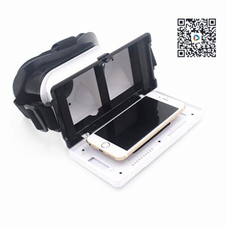 3D VR Virtual Reality Glasses Headset VRTOTO with Adjustable Elastic Belt for 4.5 to 5.5 inch Smartphones for 3D Movies and Games(White)