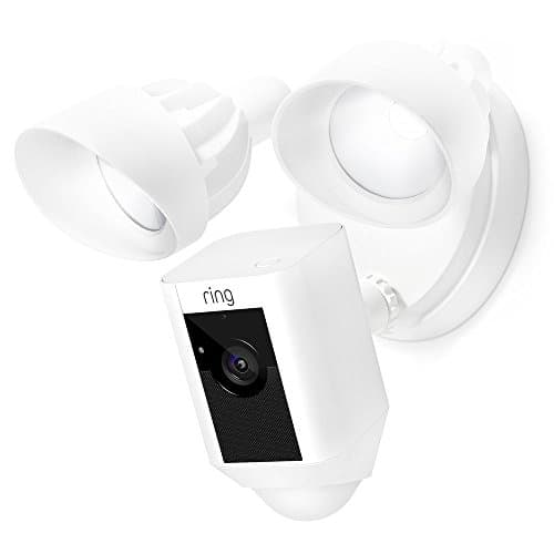 Ring Floodlight Security Camera - Hardwired with Ultra-Bright LED Floodlights and Siren (White Floodlight)
