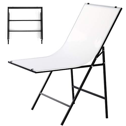 PHG Foldable still life shooting table, portable professional studio shooting props, 60X100cm matte smooth double panel + full metal frame, strong and durable