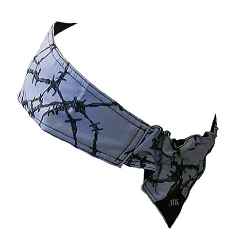 HW Barbed Wire Head Wrap ELASTIC BACK Doo Rag Biker skull cap back No Velcro