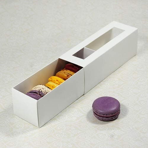 White Macaron/Macaroon/ Chocolate Boxes with Clear Window Favour Gift Boxes 7.3 inch × 2 inch×2 inch (10)
