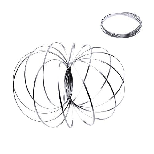 Beiyoyo Magic Flow Rings, Decompression Toys - Interactive Arm Bracelet 3D Kinetic Spring Bracelet Amazing Funny Festival Stuff - Circus Trick - Physics Labs - All Ages - Kids, Teen, Adult (Sliver)