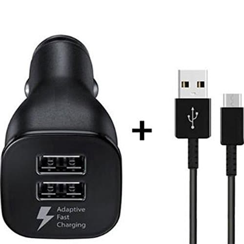 USB Type-C Cable with Adaptive Fast Car Charger for Samsung Galaxy S8 S9 S8/S9 Plus Note 9 8 LG G7 V40 V35 V30 Google Pixel 3 2 Moto Z2 Z3 HTC U11 U12 GoPro Hero 6 5 OnePlus 6 5 Xiaomi Mi7 - By Moona