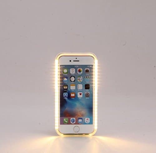 Illuminated iPhone 6/6S Cell Phone Case with Dimmable LED Light perfect for taking Selfies in BLACK