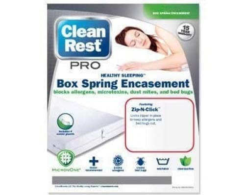 Clean Rest Pro Bed Bug & Allergen Blocking Box Spring Encasement Featuring Zip-N-Click (Twin)