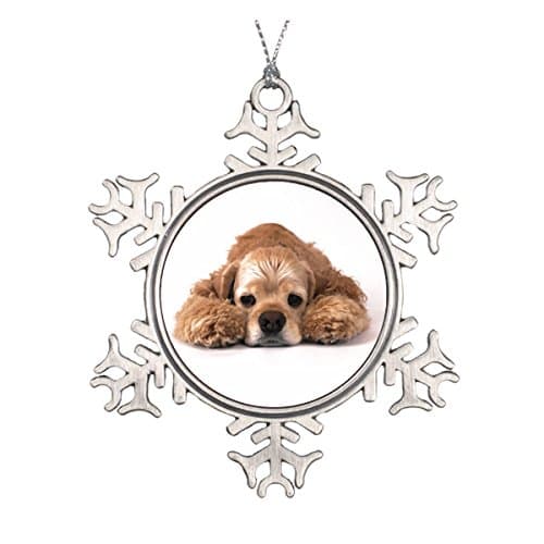 Cute Cocker Spaniel Ceramic Round Christmas Ornament