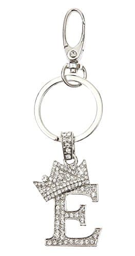 Sometheme Special Rhinestone Stud Initial Letter Charm Keychain, Key Ring, Bag Charm