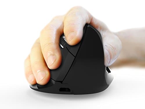 [New Version] 6D 2.4G Wireless Vertical Ergonomic Optical Mouse, 800 / 1200 /1600DPI, 6 Buttons - Black