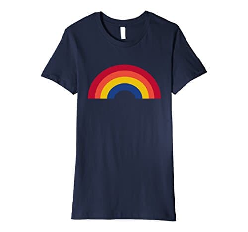 Womens ecKso Vintage Rainbow Tee Large Navy