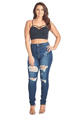 Junior Plus Women's Solid Front Caged Stretchy Bralette Black 2XL-3XL