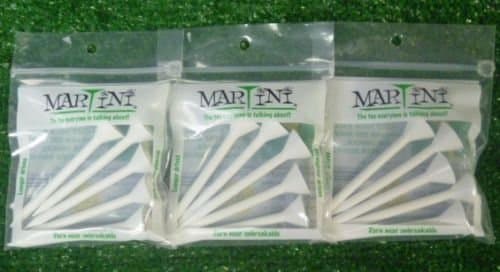 MARTINI3 1/4" WHITE GOLF TEES - 3 PACKS